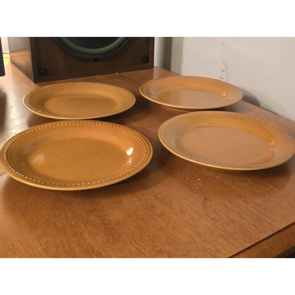 Pier 1 Spice Route Ginger Dinnerware Set 16 Pc Beaded Stoneware Service for 4 NO